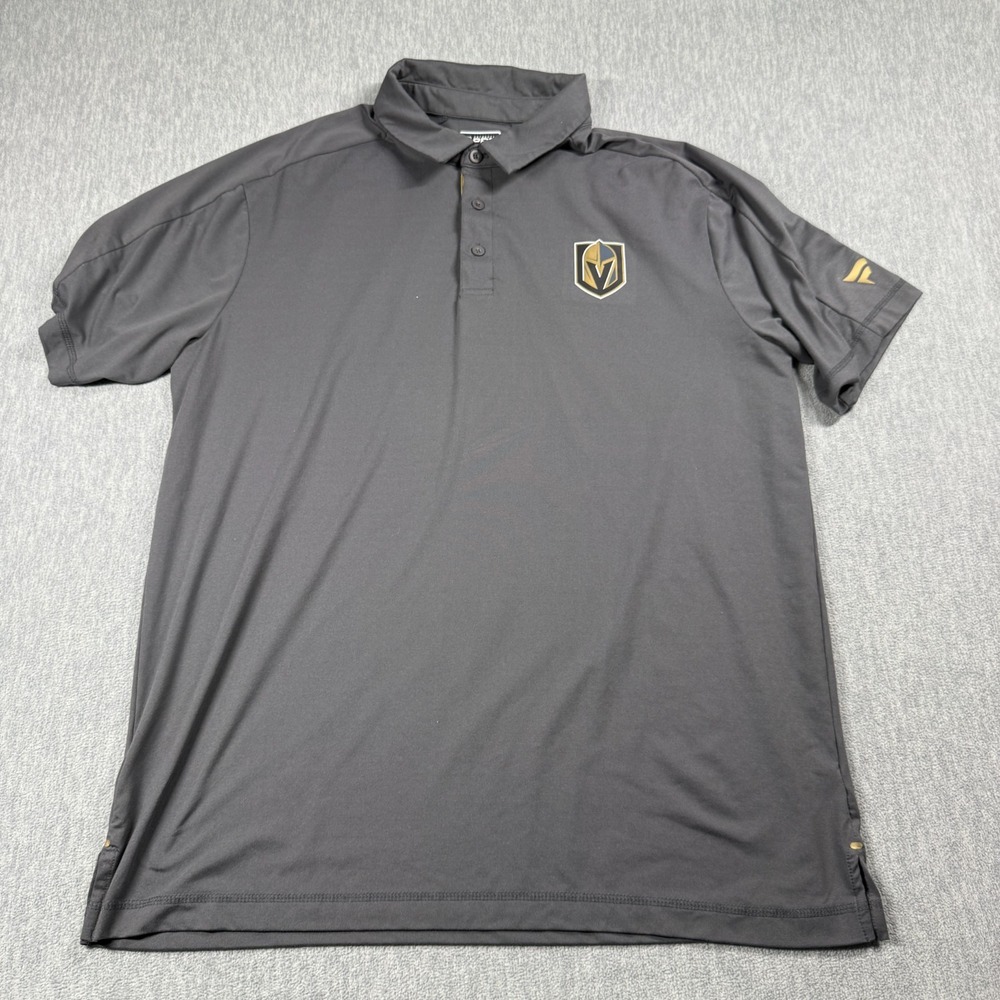 Fanatics Polo Mens XL Gray Vegas Golden Knights Authentic‎ Pro NHL Golf Shirt